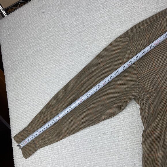 VTG Viyella Shirt Men M Golden Brown hoondstood Plaid Wool Flannel Canada Made - Picture 11 of 16